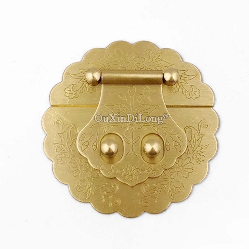 Retro 4PCS Antique Brass Box Buckle Jewelry Chest Box Suitcase Buckle Clip Clasp Gift Wooden Boxes Lock Buckle