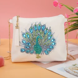 5D Diamond Painting Butterfly Flower Leather Crossbody Chain Bags DIY Diamond Embroidery Bag Purse Pouch