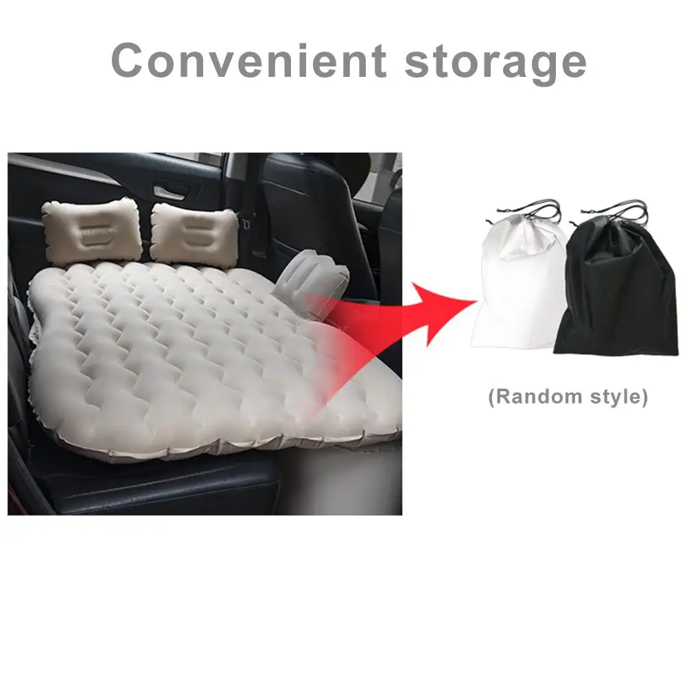 Detachable Iatable Car Air Mattress Universal Flocking Soft Camping Bed Rear Seat Travel Mattress Cushion Car Accessories