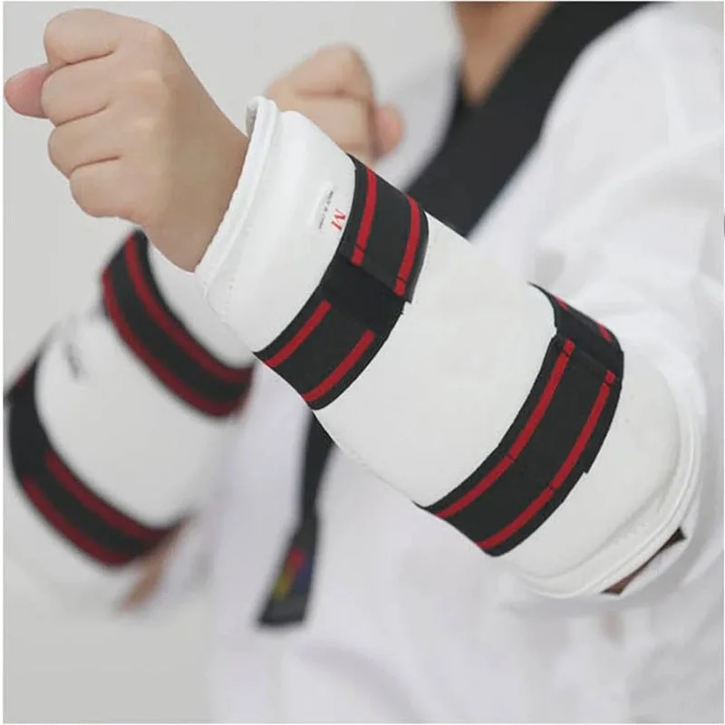 SINOBUDO White Pu Martial Arts Taekwondo Equipment Arm Protector Guard Gear kickingboxing Sanda Karate Arm Protection Adult Kids