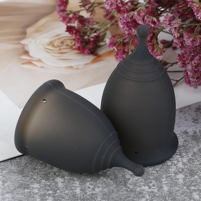 Black Color Copa Menstrual Women Feminine Hygiene Menstrual Cup Medical 100% Silicone Cup Reusable Lady Cup Collector Menstrual