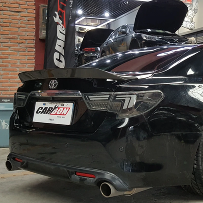 for Toyota Mark X REIZ spoiler 2010 11 12 13 14 15 16 17 year glossy carbon fiber rear wing K style Accessories