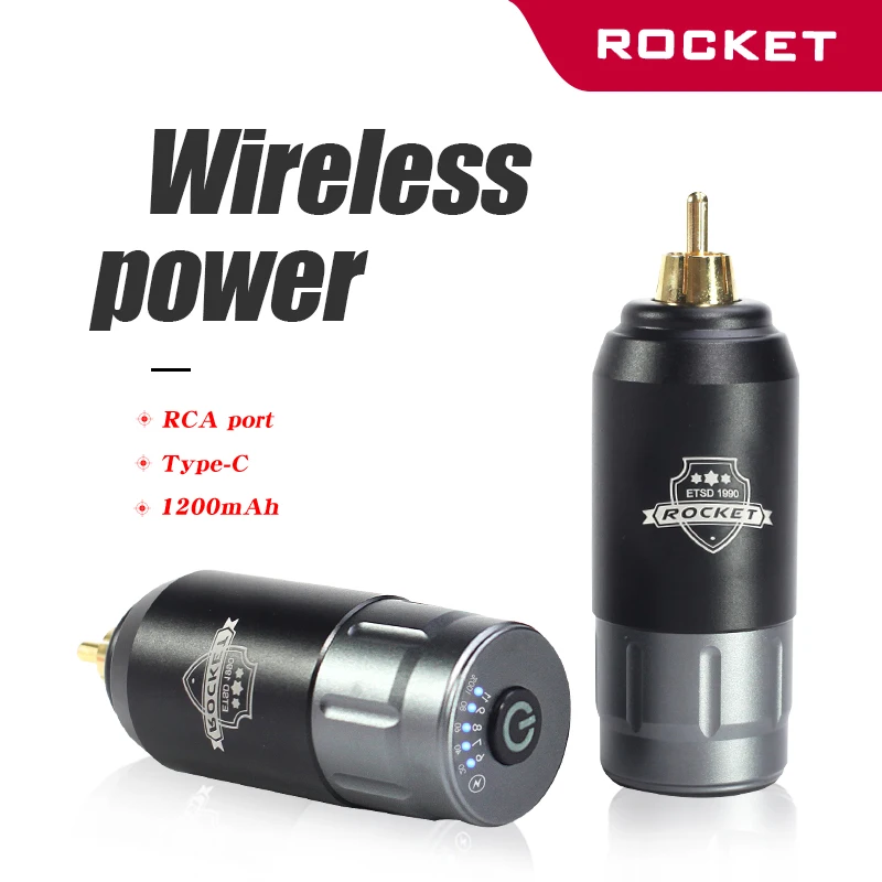 

New Rechargeable Wireless Rocket Tattoo Battery Power RCA Connector For Tattoo Machine Pen Supply