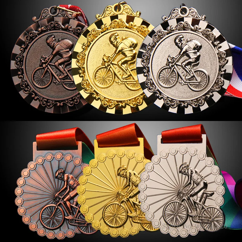 Customized General Metal Bicycle Medal, Riding Activity, Road Race, Mountain Bike Competition, Gold, Silver and Bronze Souvenirs