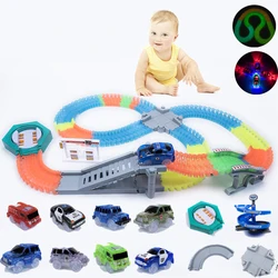 Magical Glowing Race Track In The Dark DIY Universal Accessories Ramp Turn Road Bridge Crossroads Kids Gifts Toys For Children