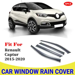 4pcs For Renault Captur 2015-2020 Car Window Sun Rain Shade Visors Shield Shelter Protector Cover Trim Frame Car Accessories