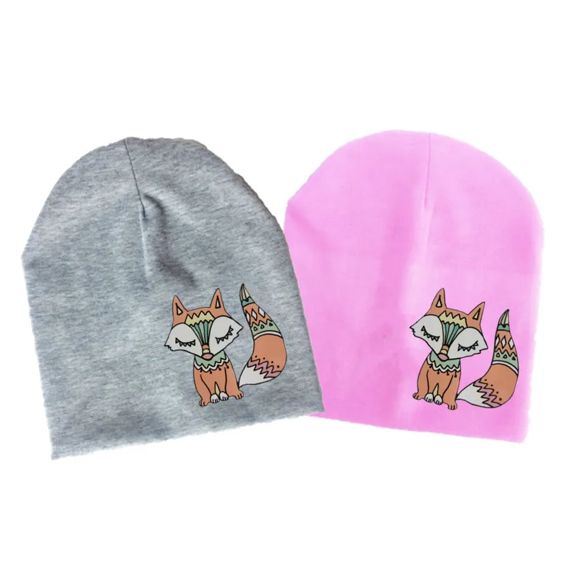 brand baby cap boho fox animal children\'s Autumn Baby girl Hat Boy Cap Kids cotton Beanie bonnet Children for boy toddler hat