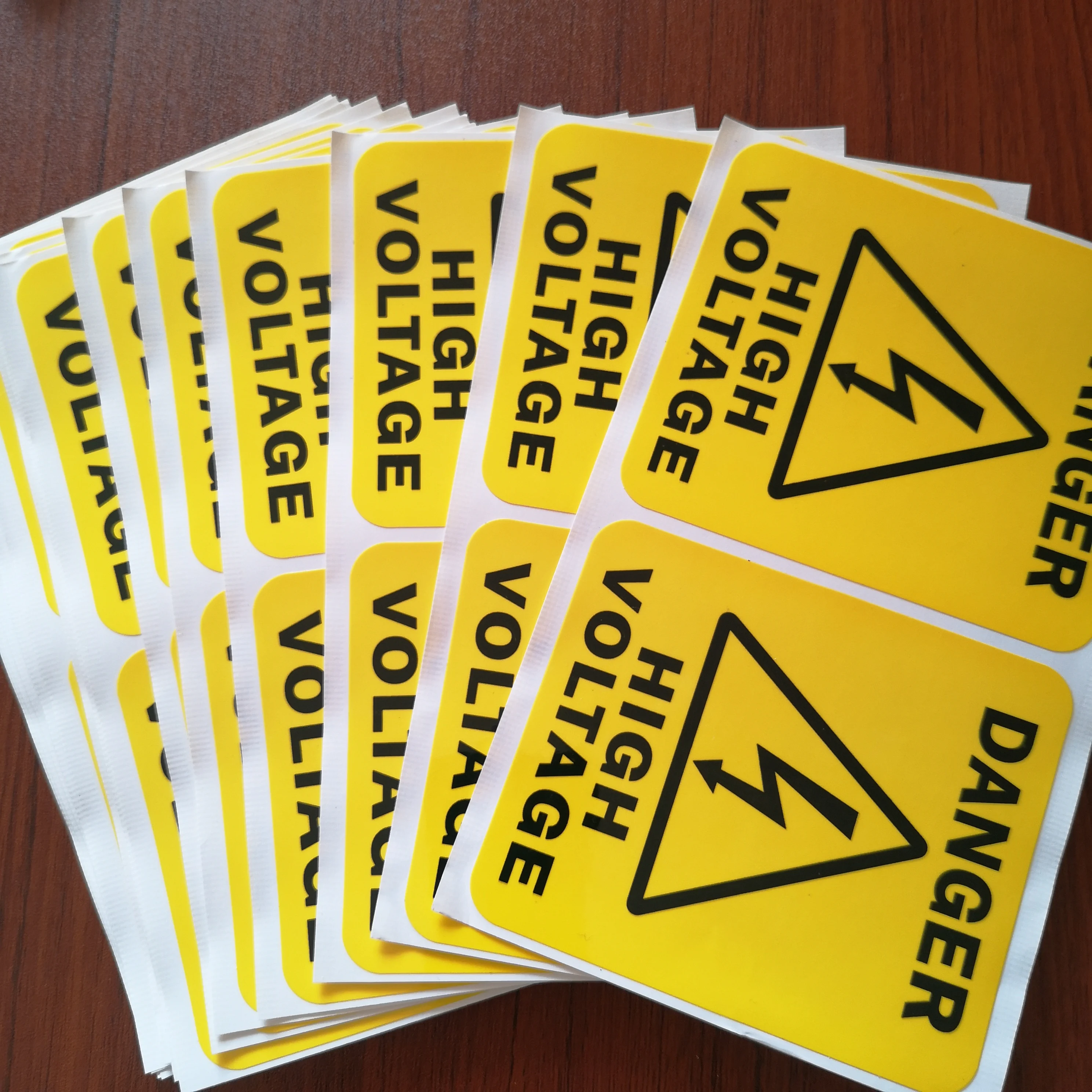 10pcs 76x90mm DANGER HIGH VOLTAGE Electricity Warning Label Durable Waterproof Tear Resistant PVC Sticker Safety Reminder