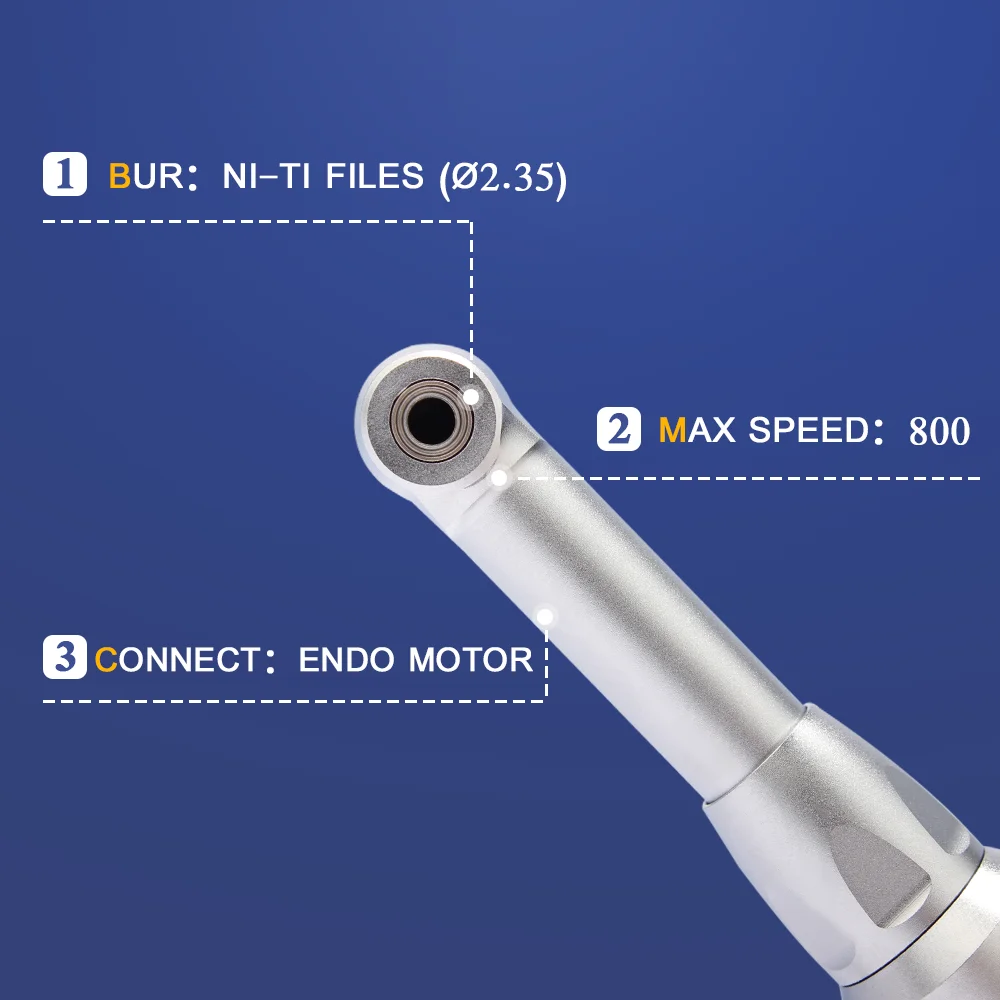 Cabezal de Motor Endo Dental 16:1/6:1/1:1 60 ° de giro para limas de mano/Motor Compatible con localizador Apex endodóntico de pieza de mano Original