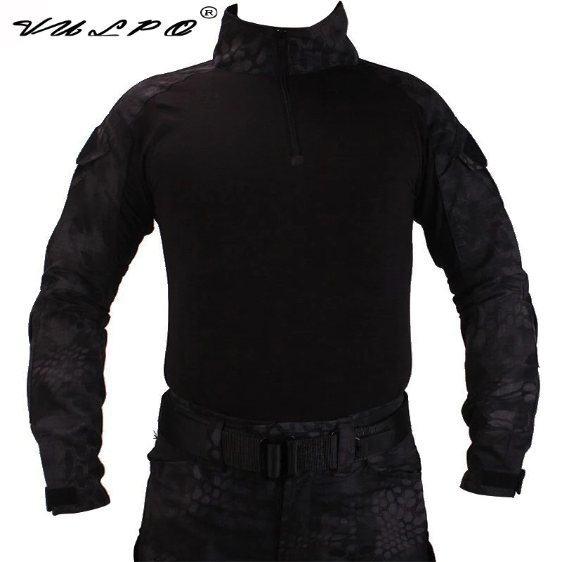 

VULPO Tactical BDU Combat T-Shirts Typhon Camouflage T-shirt Airsoft Paintball Hunting Clothing With Elbow Pads