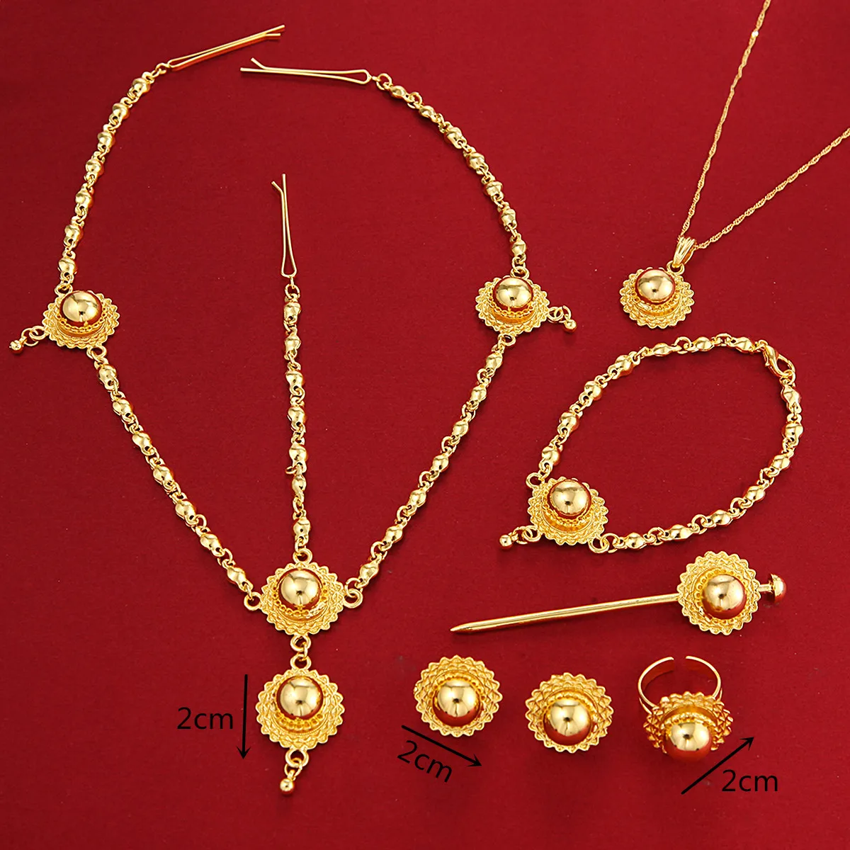 Habesha Ethiopia Style 24K Gold Color Eritrea Easter Trendy Women Jewelry Set