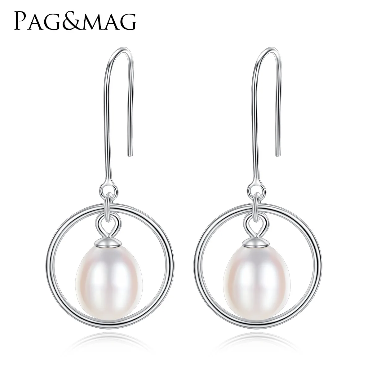 PAG&MAG general body S925 sterling silver 8-9mm natural Korean simplified pearl earnail