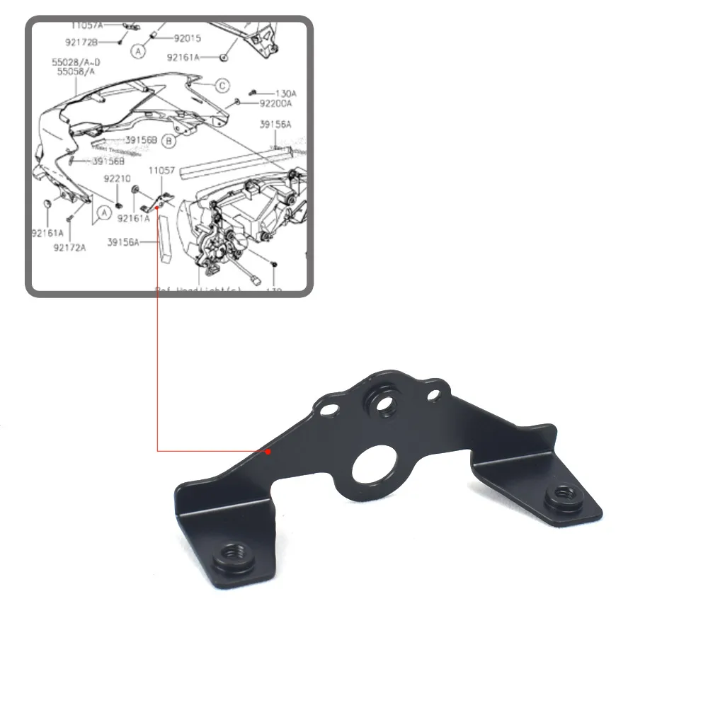 Suitable for Kawasaki Ninja ninja Z400 head lamp head cover connection frame black aluminum alloy fixed small bracket