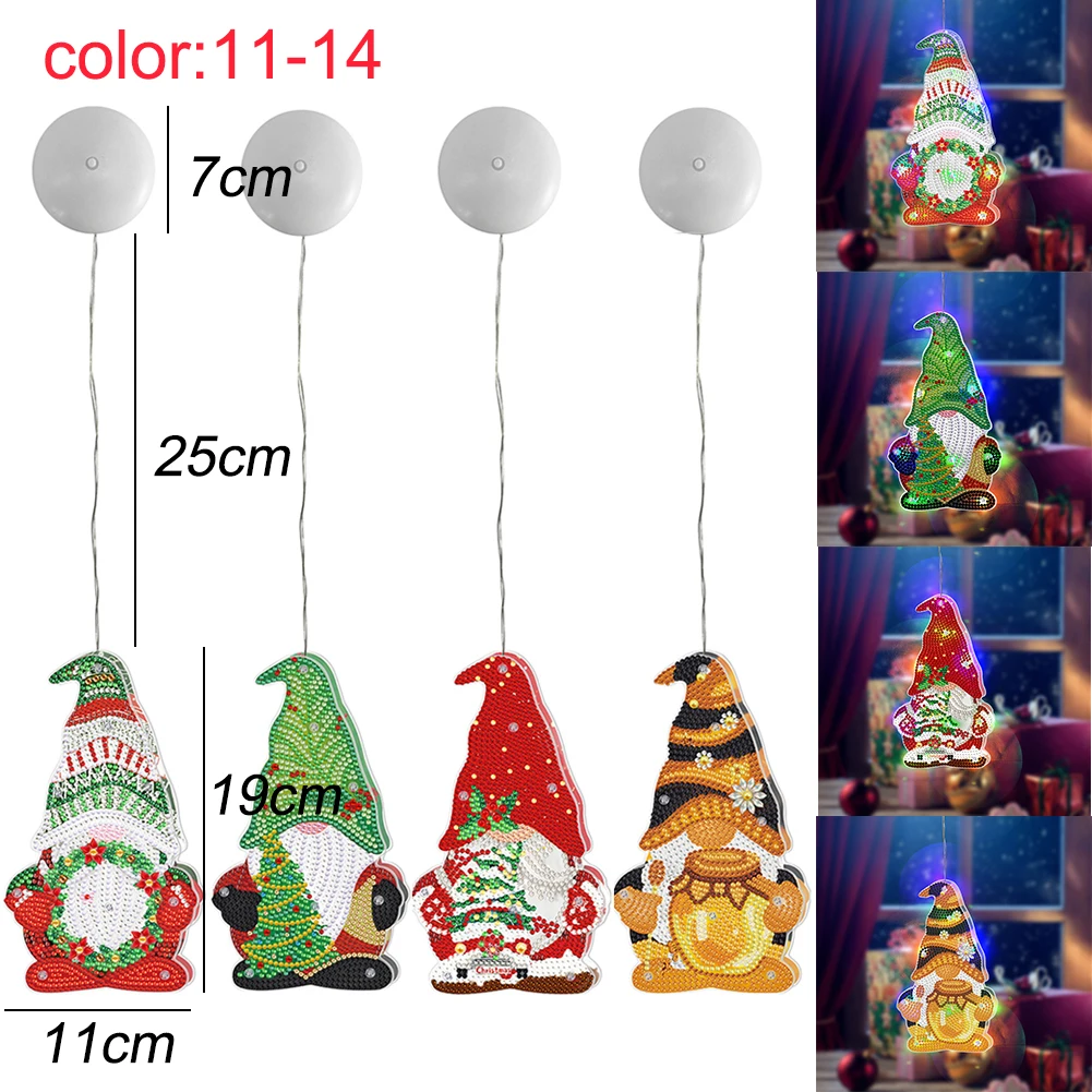 DIY diamentowe malowanie LED Light choinka Snowman zestaw do rysowania lampka nocna wiercenie sztuka i rękodzieło lampa Xmas Home Decora