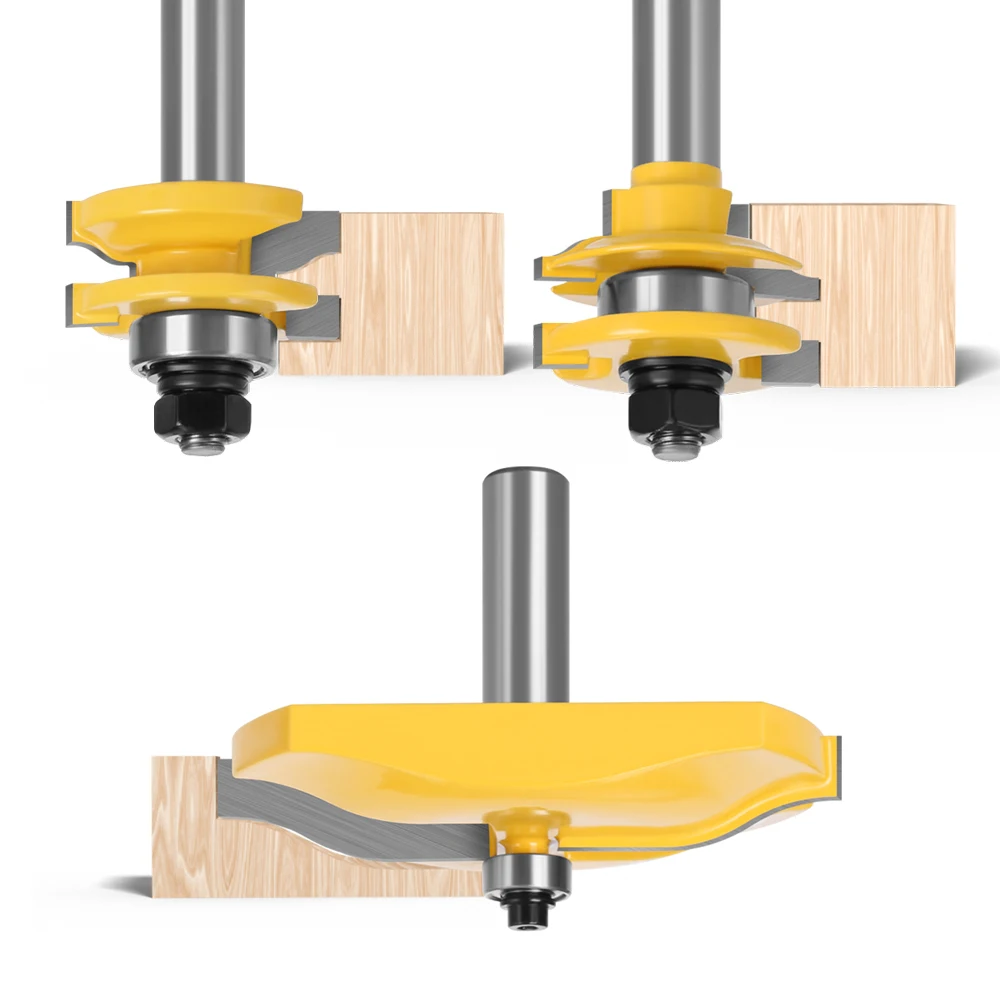 Imagem -02 - Shank Rail e Superfície Ogee Lâmina Cortador Painel Levantado Gabinete Router Bit Grupo Tenon Porta Ferramentas de Carpintaria Mc03131 12 mm Pcs Set