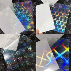 1Pcs Aurora Laser Heart Nail Art Sticker 3D Holographic Gradient Flashing Love Flowers Snowflakes Geometry Star Nail Decals