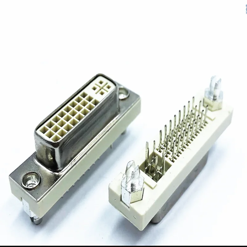 DVI24+5 socket straight foot welded plate type DVI vertical 180 degree connector hd interface