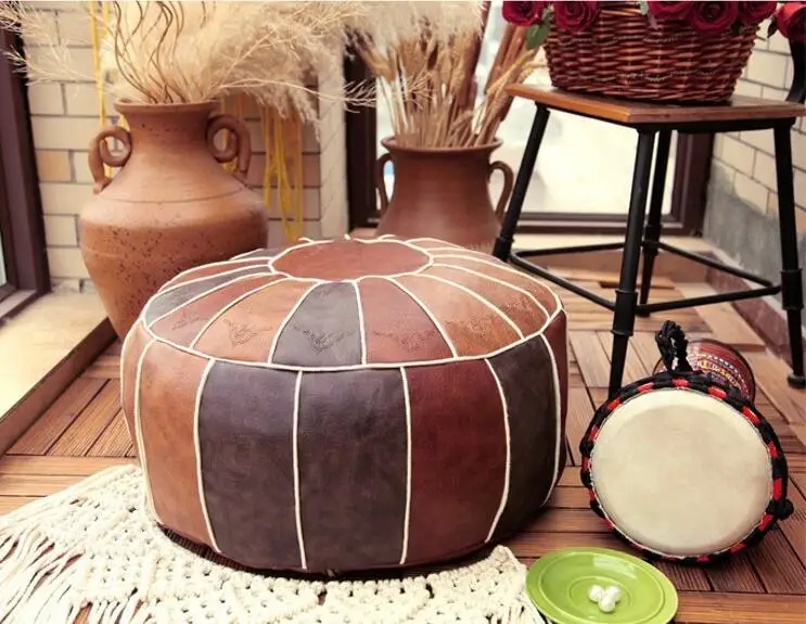 Pouf marocchino fatto a mano soggiorno Decor-poggiapiedi ailock e Pouf Pouf rotondo e grande-regali di nozze per la casa farciti