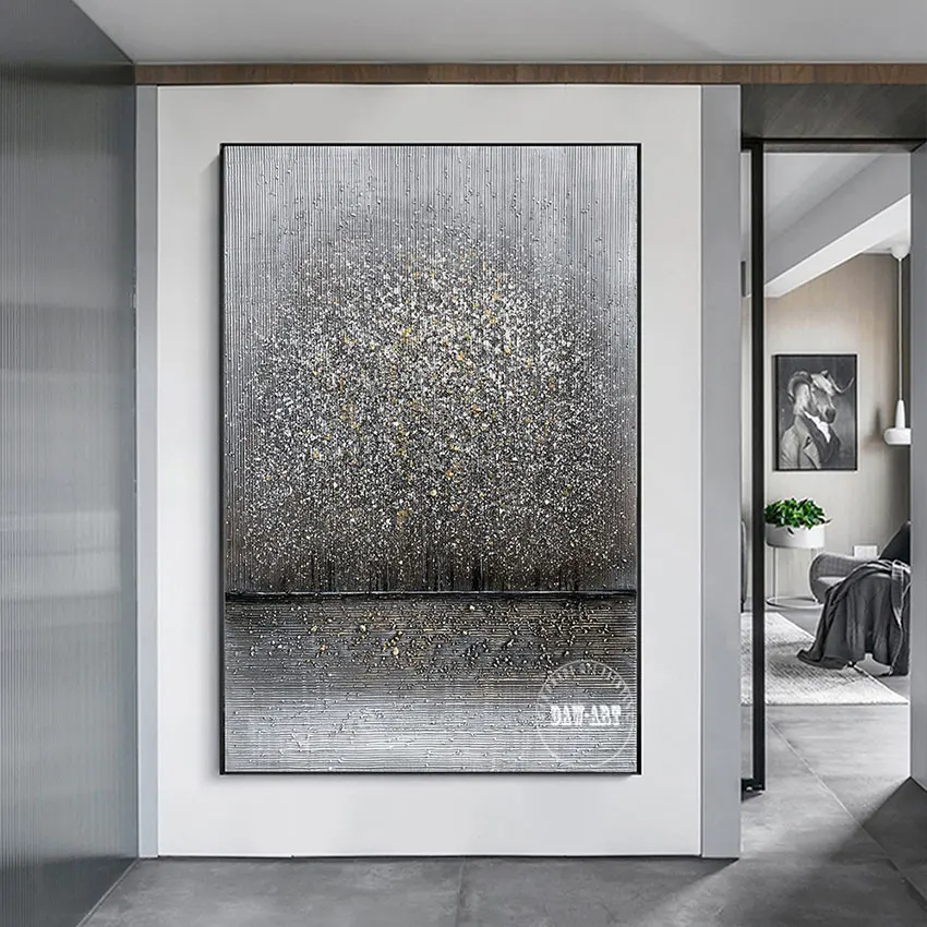 

Новое поступление, абстрактная масляная живопись лесного пейзажа, ручная работа, искусство на холсте, искусство стены, без рамки