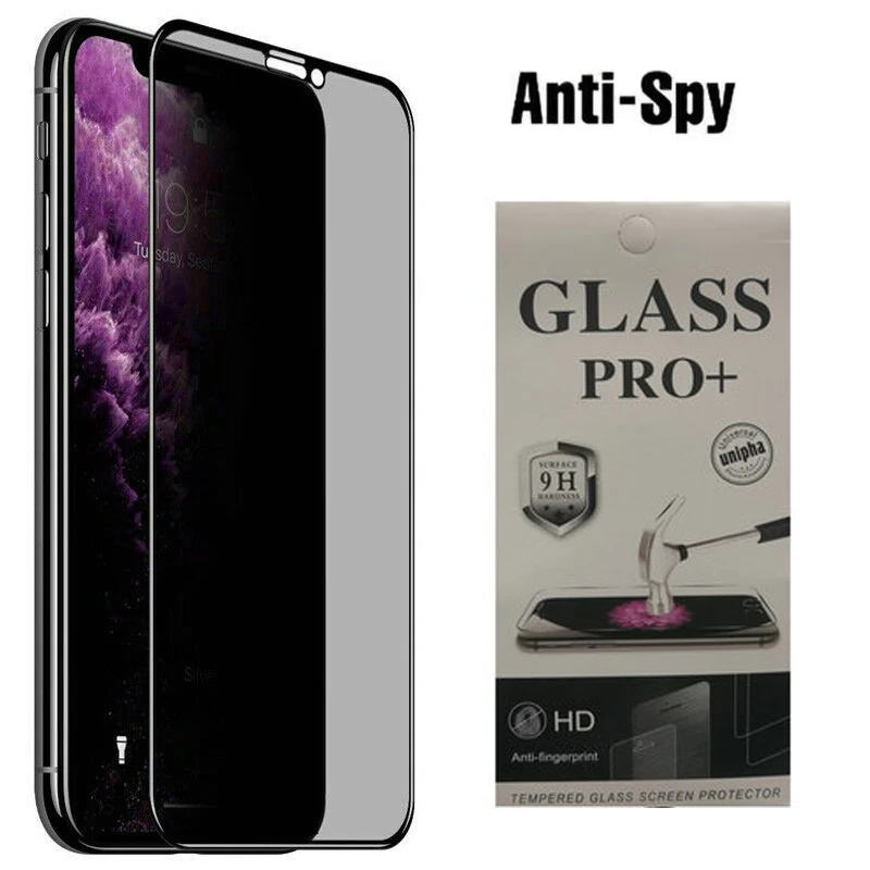 

Free Post 50pcs Anti-Spy Privacy Glass Silk Screen Protector for iPhone 12 Pro Max Mini 11 X Xs Xr 8 7 Plus Retail Packaging