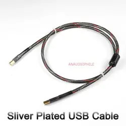 Sliver Plated HiFi USB Type A To B Cable 5N Thick Conductor For DSD DAC PC Laptop Quality Audio Data Cable
