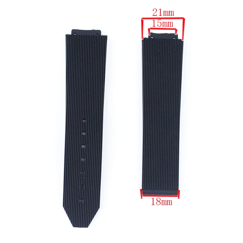 Watch accessories rubber strap For HUBLOT series ladies soft waterproof sports silicone strap 15mm*21mm