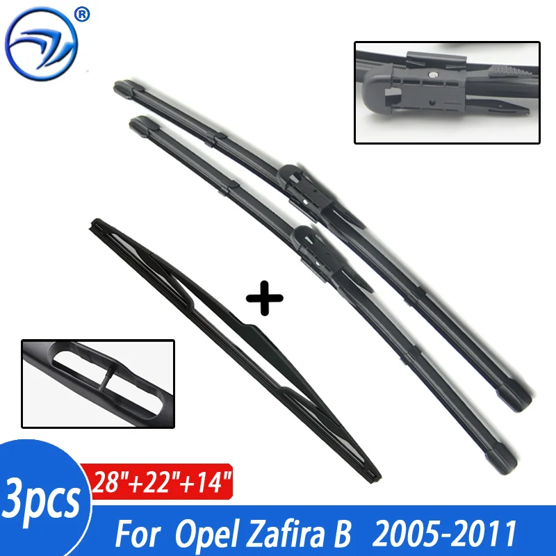 Wiper Front Rear Wiper Blades For Vauxhall Opel Zafira B 2005 - 2011 Windshield Windscreen Window 28