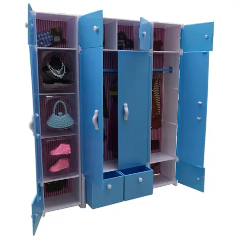 Tillbehör för Barbie docka Utbytbar garderob Förvaringsskåp Finishing Skåp Modedekoration Möbler Flickaleksaker 6 best sales Barbie-organisatör - №1