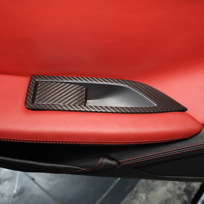 For Ferrari 458 2011-16 Real Carbon Fiber Car Gear Panel Glass Lift Switch Door Handle Cover Decoration Sticker Car Accessories