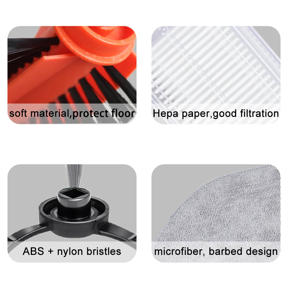 STYTJ02YM Rolling Zijborstels Hepa Filter Dweilen Doek Voor Xiaomi Mi Robot Vacuüm-Mop P Stofzuiger Onderdelen vervanging