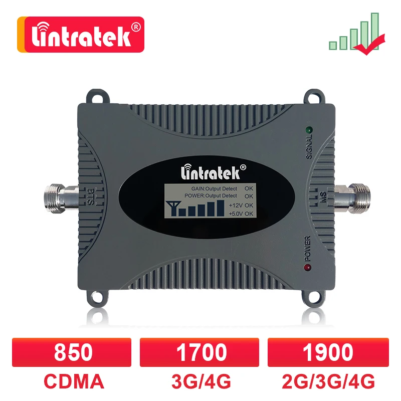 CDMA GSM 2G 3G 4G 850 1700 1900 MHZ Signal Repeater 4G 1700/2100 B2 B4 B5 Mobile Phone Cellular Booster 850mhz Band5 Amplifier 6