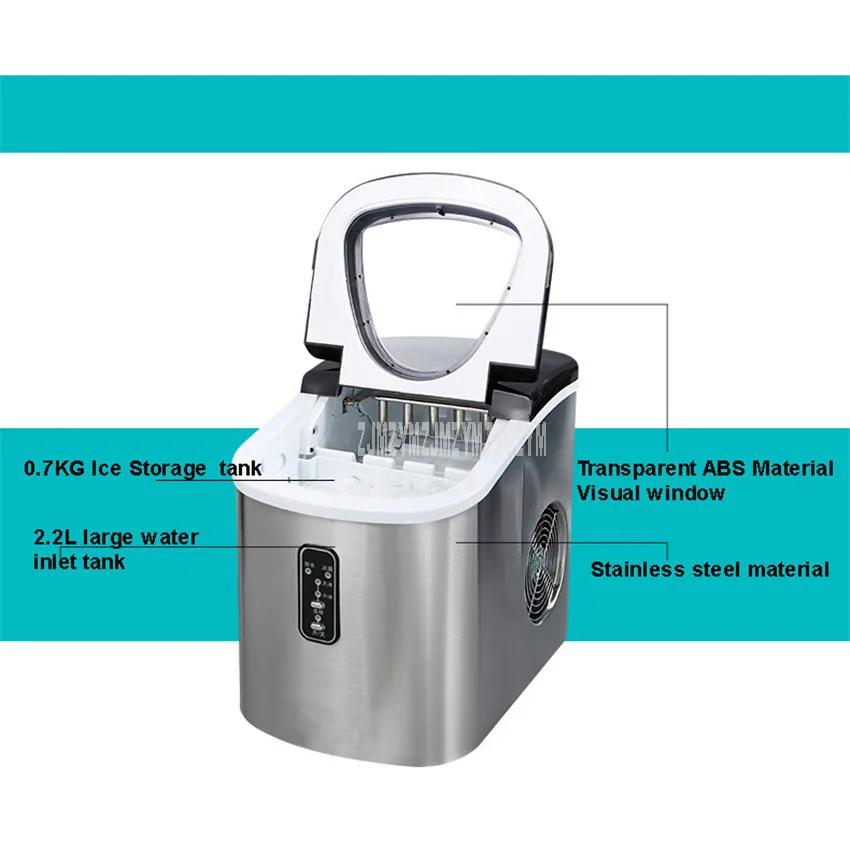 Máquina para hacer hielo HZB-12/SA, totalmente automática, comercial, para hacer té con leche y café, 12kg/24h