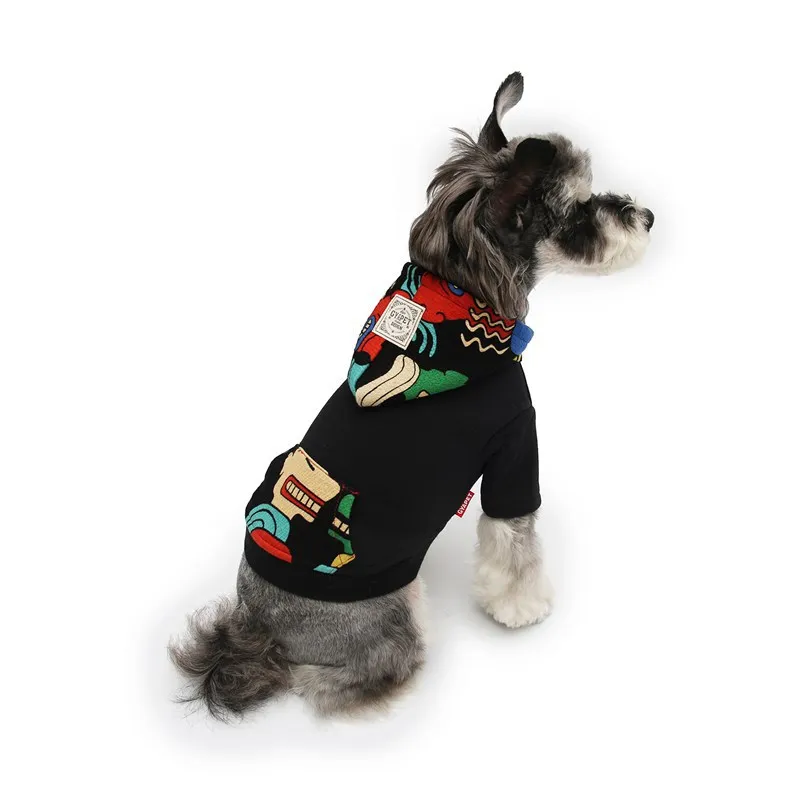 Graffiti Printing Dog Costume Cartoon Trend French Bulldog Clothes Pure Cotton Warm Puppy Clothes Chihuahua Dog Hoodies Winter