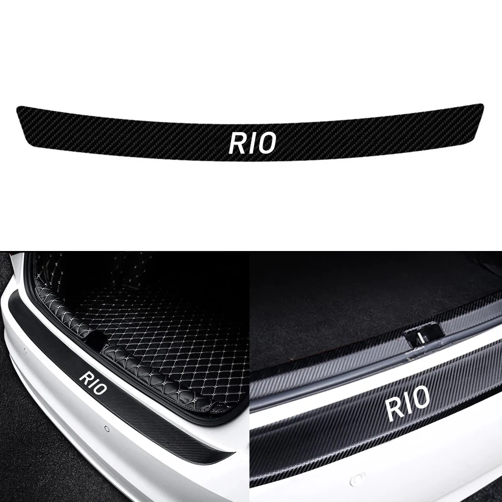 For Kia Rio 3 4 K2 K3 X-Line Trunk Guard Plate Stickers Auto Scratch Protector Decals Carbon Fiber Car Tuning Accessories