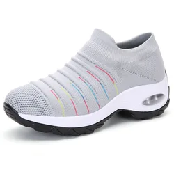 2021 Spring Women Breathable Shoes Woman Flat Slip on Platform Tenis for Women Mesh Sock Sneakers Shoes zapatillas aire mujer