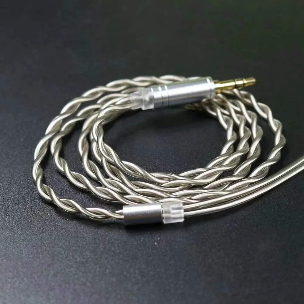 6N OCC placcato argento MMCX 0.78 2pin grigio doppia colla auricolare coassiale cuffia cavo aggiornato 3.5/2.5/4.4 QDC TFZ IE80 A2DC