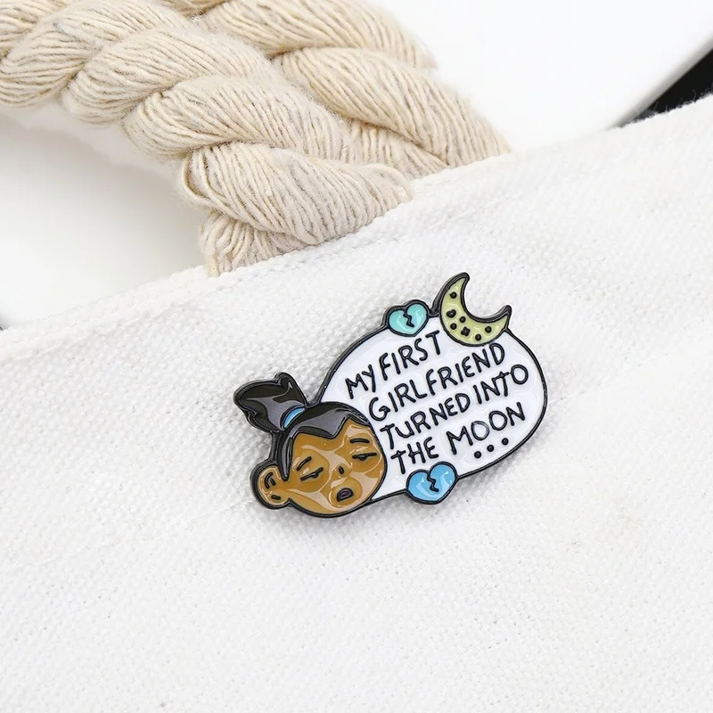 Personality men and women confession pins, cartoon couple alloy brooches, clothing accessories wholesale, bag decoration badges