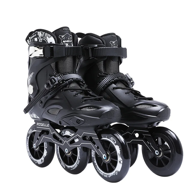 Nova chegada roselle rx6 rua velocidade luta corrida 110mm roda grande velocidade rápida patins de rolo em linha 3x110 única linha cityrun 85a plutônio