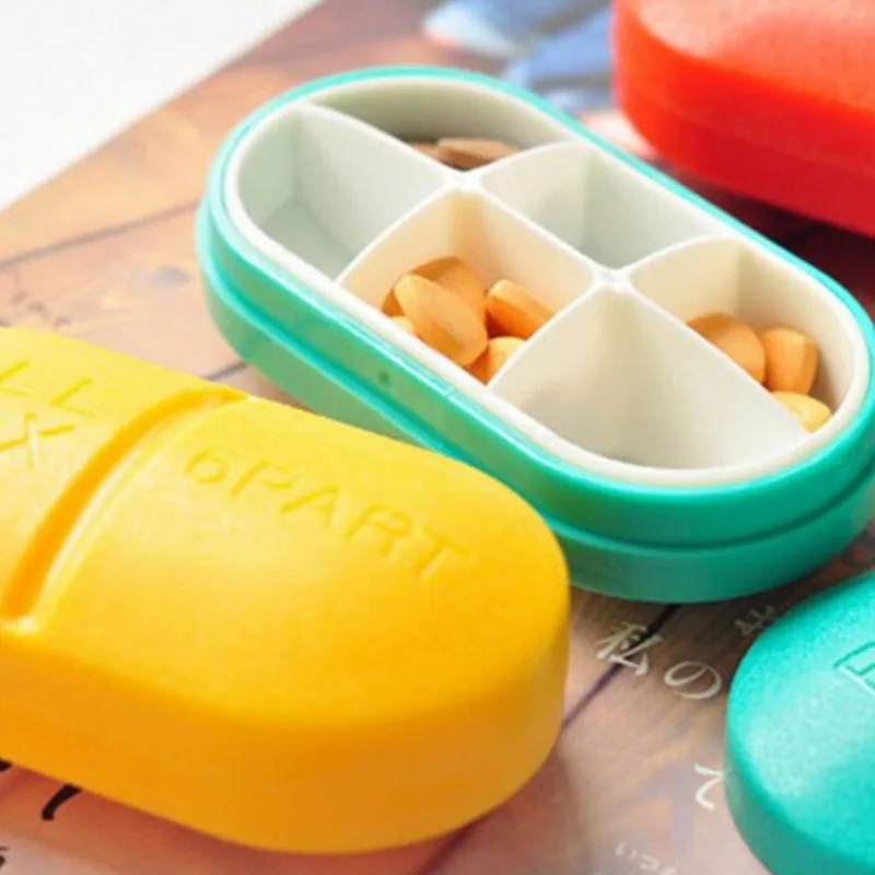 New Mini Cute Pill Box Pill Capsule Storage Collapsible Container Plastic Pill Box Travel Box Holder