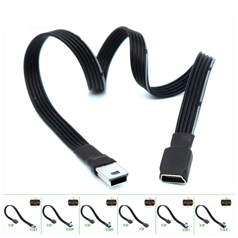 Mini USB 2.0 5pin Male to Female Extension Charging Data Charger Lead Extender Cable Mini usb cable 0.1m/0.2m/0.5m/0.8m