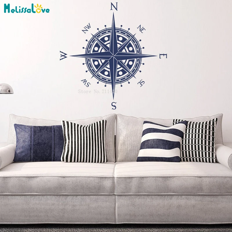 Detailed Compass Wall Decals The Celeste Fits On Walls Ceilings Tables Self-adhesive Home Decor Murals YT5380