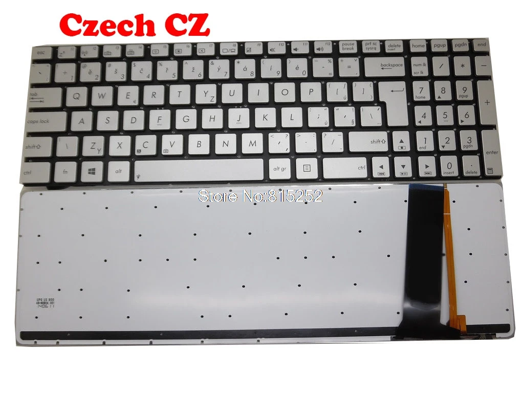 Laptop Keyboard For ASUS N550 N550JA N550JK N550JV N550JX N550LF Silver with backlit UK United Kingdom/GR/TR Turkey