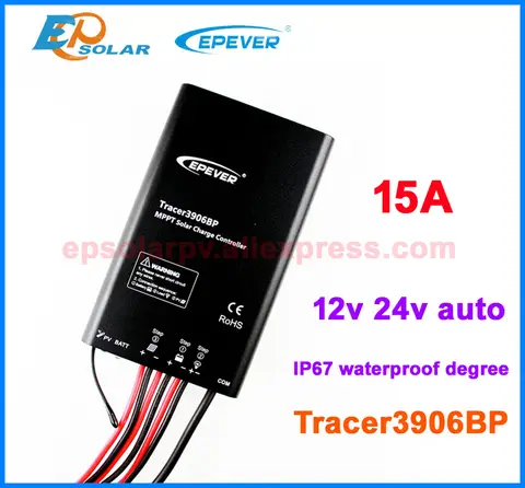 Epever 15A MPPT Solar Charge Controller 12V/24V Waterproof Regulator TracerBP Lithium Battery MPPT Controller 60V/100V PV Input