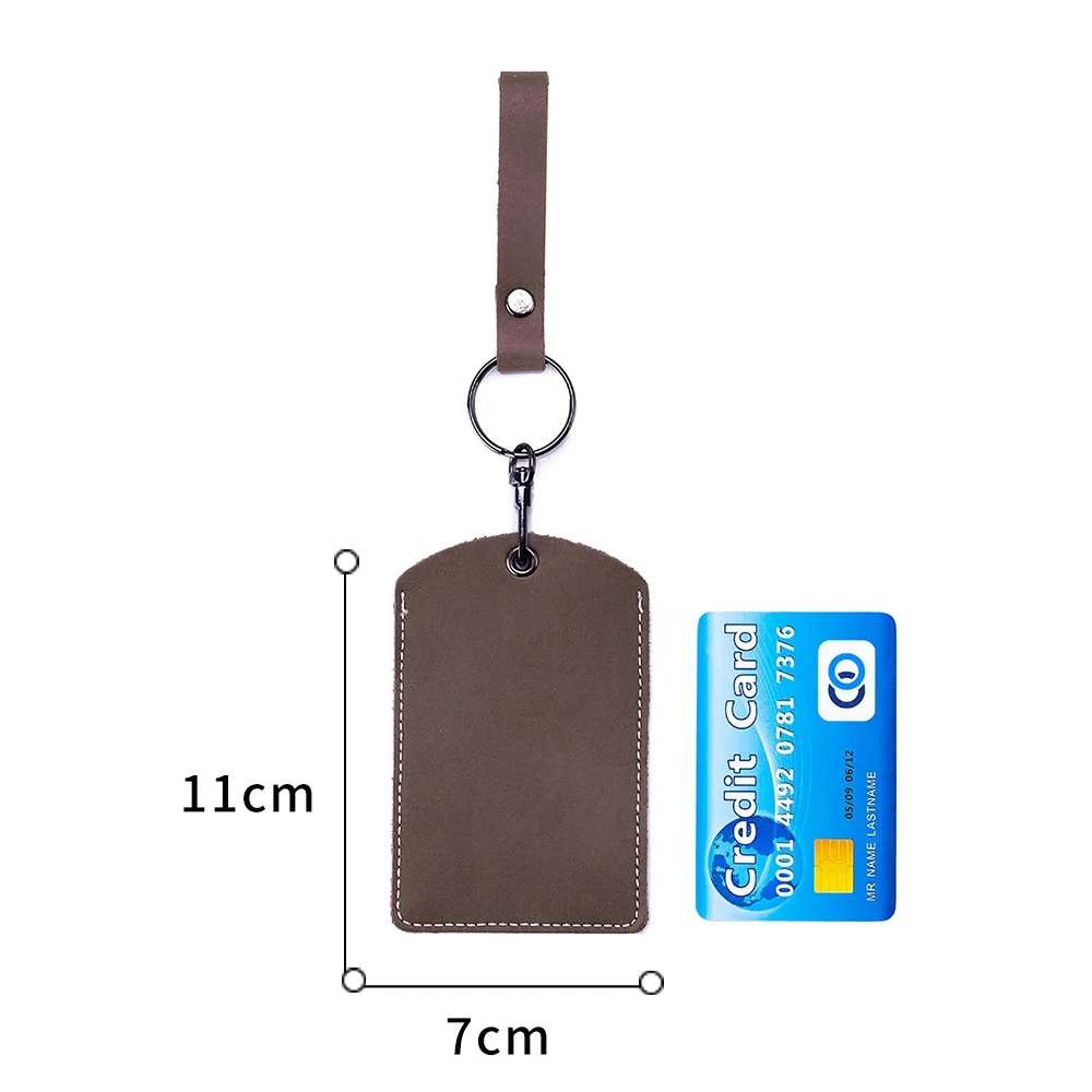 A2731 Split Cow Leather Keychain Control Tokey Key Ring Tags Keyfob ID Card Case Bag Doorlock Access Holder