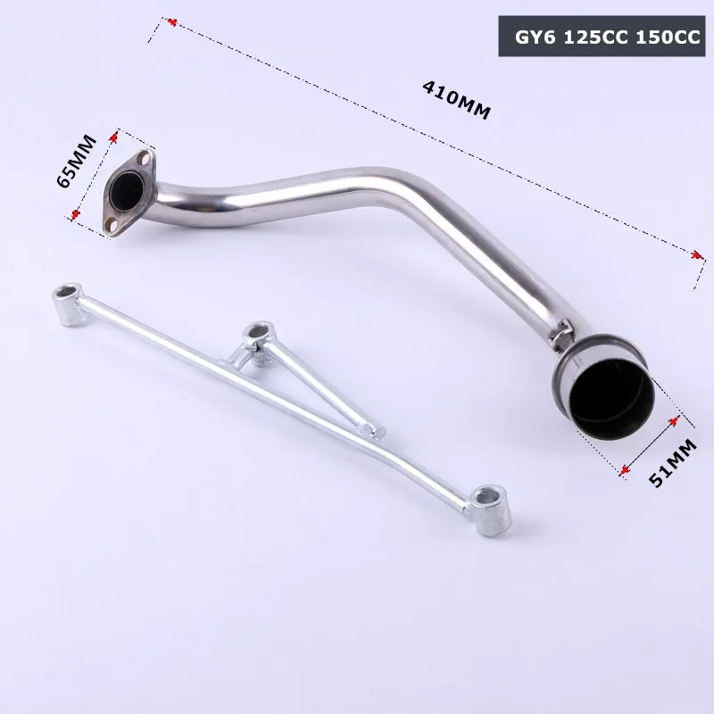 Motorcycle scooter Muffler Escape exhaust + Contact Link Pipe Full System Slip On GY6 125 150 152QMI 157QMJ 4T Engine