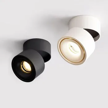 พับ 360 องศาหมุนพื้นผิว LED downlight เพดาน AC85-265V 5W 7W 10W 12W LED Spotlight เพดาน Dimming