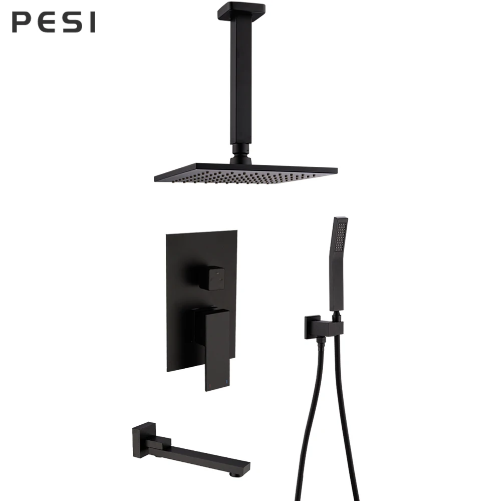 Premium Quality Brass Black Shower Set Bathroom 8