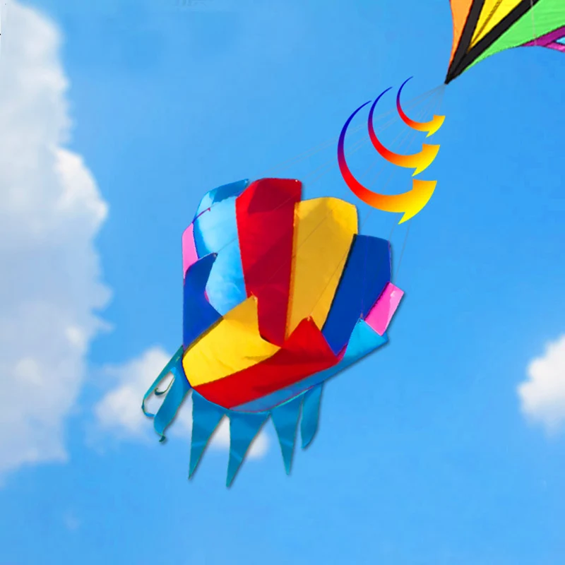 Grande Rainbow Nylon Kite, Windsocks, Flying Parachute, Butterfly Volantines, Paper Dragon, Kids Toy, Frete Grátis