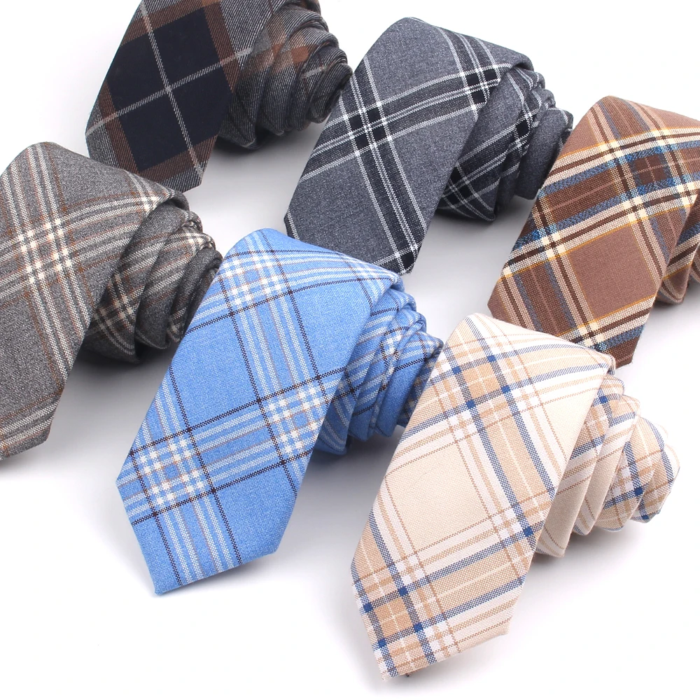 Fashion Cotton Neck Ties  For Men Women Casual Plaid Tie For Boys Girls Suits Tie Slim Necktie For Wedding Party Gravatas