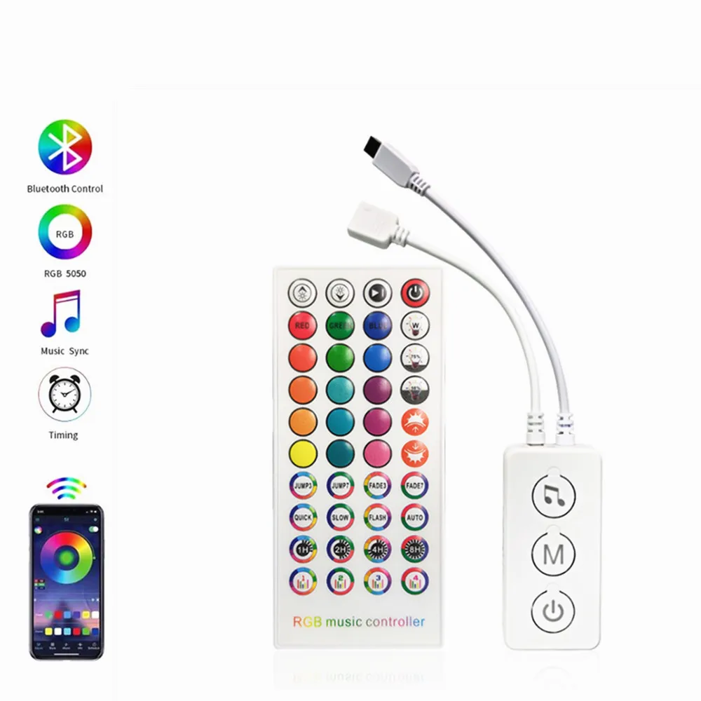 LED40 Chìa Khóa Thông Minh Bluetooth Ứng Dụng Voice 5050 RGB Điện Áp Thấp Ánh Sáng Với 5-24V Nhạc Điều Khiển Âm Thanh